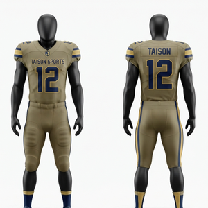 Uniforme de football américain en polyester premium de 220 grammes, orange, pour hommes, manches courtes, logo imprimé sur le devant, personnalisable, en twill. - Product Image 6