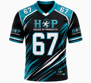 Jersey Premium para Fanáticos del Fútbol Americano, Uniforme Personalizado del Equipo, Impresión por Sublimación, Cuello en V, Secado Rápido, Transpirable - Product Image 1