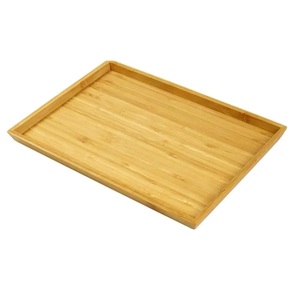 Bandeja Rectangular de Bambú para Servir con Bordes Elevados, Bandeja Ecológica de Madera para Desayuno, Comida, Cocina, Restaurante, Hotel - Product Image 3