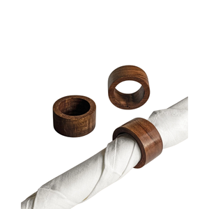 Ronds de serviette artisanaux en bois naturel, finition polie, en bois de manguier, pour la maison, l'hôtel, le restaurant, la table à manger - Product Image 2