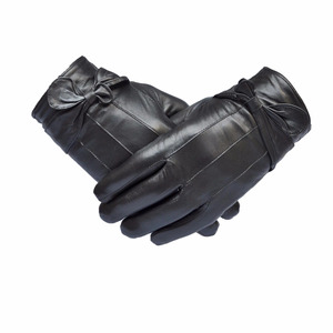 Gants de conduite unisexes en cuir noir à doigts entiers avec sangle de poignet réglable, respirants et confortables pour une utilisation quotidienne en extérieur - Product Image 3