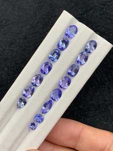 Pierres précieuses de tanzanite bleue naturelle, coupes facettées mélangées, pierres lâches pour la création de bijoux, anneaux, pendentifs, colliers, cristaux - Product Image 6