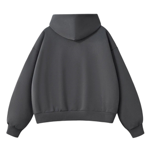 เสื้อฮู้ดดี้โอเวอร์ไซส์แบบไม่มีเชือก ผ้าฟลีซหนานุ่ม น้ำหนักมาก สไตล์สตรีทแวร์ แบบสั่งทำพิเศษ 350GSM เสื้อฮู้ดดี้ผู้ชาย - Product Image 2