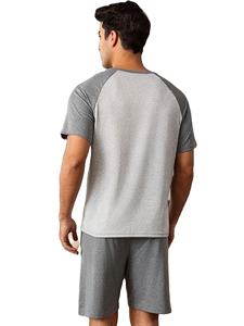 Conjunto de Pijama de Verano Elegante, Informal, Transpirable, de Talla Grande, de Punto, con Pantalones Cortos, Paquete Combinado, Personalizado para Hombre, ODM, 100% Algodón, Venta al por Mayor, Bangladesh - Product Image 2