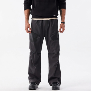 Men Windbreaker Cargo Pants Casual 100% Polyester <b>Light</b> Weight Full <b>Light</b> Drawstring Waist Straight Leg Cargo <b>Trouser</b> Men's - Product Image 1