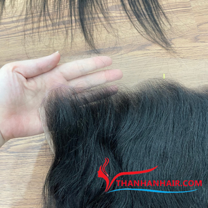 Extensiones de cabello frontal de color negro natural de primera calidad Hermoso cabello humano crudo listo para enviar a precio mayorista - Product Image 2