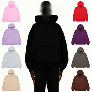 เสื้อฮู้ดโอเวอร์ไซส์ผู้ชาย ผ้าฟลีซ สีพื้น สวมใส่สบาย มีกระเป๋าหน้า ใส่ได้ในฤดูใบไม้ร่วง ทรงปกติ แบบถัก - Product Image 5