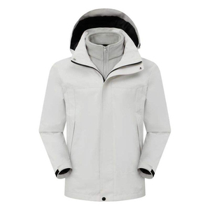ORREN INTERNATIONAL Men's 3-in-1 Waterproof Quick Dry <b>Vintage</b> Spring Bomber Jacket Color Block Hooded <b>Windbreaker</b> Cotton-Filled - Product Image 1