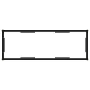 Tavolo Console in Vetro Temperato Trasparente e Nero, Modello Semplice di Medie Dimensioni - Product Image 4