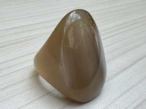 Anillo de Sello Moderno Ovalado de Cuerno de Búfalo Pulido, Material Orgánico Natural, ZONA DE ARTESANÍA para Hombres y Mujeres, Decoración de Boda - Product Image 5