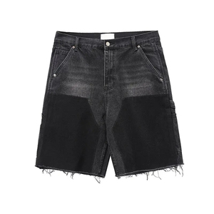 Shorts de Mezclilla Premium para Hombre, Dos Tonos, con Diseño de Parches, Dobladillo Deshilachado, Estilo Urbano - Product Image 6