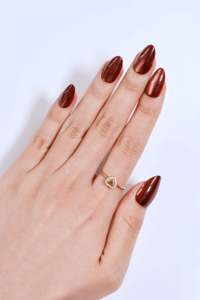 Uñas Artificiales Premium Helios, Forma Almendrada Mediana con Detalle Metálico Cromado en Cobre y Dorado, Uñas de Presión ABS Personalizadas al por Mayor - Product Image 3