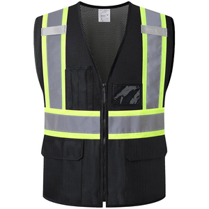 Gilet de sécurité fluorescent respirant en polyester pour le bâtiment, fabriqué par une usine OEM, avec étiquette privée pour les stocks B2B. - Product Image 6