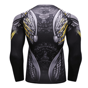T-shirt de compression Rash Guard pour homme – Idéal pour la gym, le surf, la plongée et l'entraînement – Haut de sport très élastique pour homme - Product Image 2