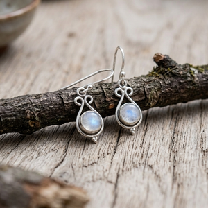 Pendientes de Piedra Lunar Arcoíris Natural, Plata de Ley 925, Chapados en Oro Rosa y Oro Amarillo, Joyería Hecha a Mano para Mujer - Product Image 4