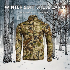 GRACE SIGN Winter Canvas Soft Shell <b>Camo</b> Hunting <b>Jacket</b> Breathable Waterproof Windproof Unisex Full Sleeve - Product Image 1