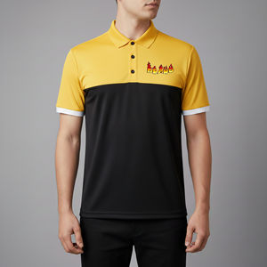 Polos de hombre de alta calidad con logotipo bordado personalizado, de secado rápido, manga corta, con cuello y ribetes en contraste. - Product Image 4