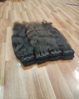 Rambut Manusia Asli India Selatan Remy Mentah Grosir 22 Inch, Bundel Rambut Alami Single Weft Bebas Kusut