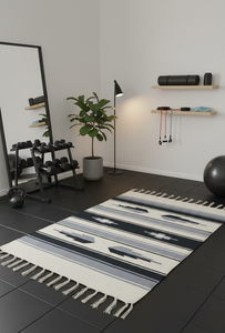 Tapis de couloir/tapis rectangulaire moderne en coton fait main, tissé à la main, motif floral, 950 g/m², lavable, pelucheux, réversible, trois tons, pour la maison, vente en gros - Product Image 2