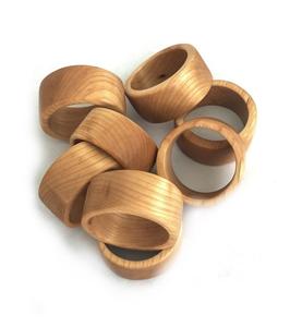 Anneau de serviette en bois naturel tendance pour la décoration de table de mariage et de fête, fabriqué à la main en Inde, finition noyer, personnalisable - Product Image 1