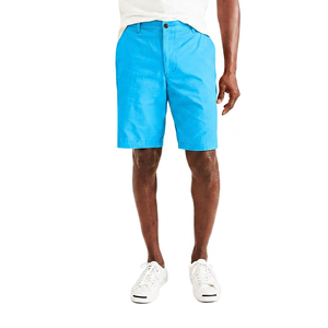 Shorts de bain vintage légers en coton 100% peigné et lavé, tissés, couleur unie, taille mi-haute, avec braguette zippée pour homme - Product Image 4