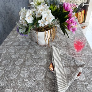 Customized Handmade Classic Block Printed Floral Cotton <b>Tablecloth</b> Eco-Friendly Durable Party & Wedding Table Cover Rajasthan - Product Image 2