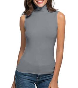 T-shirt sans manches en coton 100% tricoté à la main pour femme, col rond, couleur unie, décontracté, élégant, séchage rapide - Product Image 1