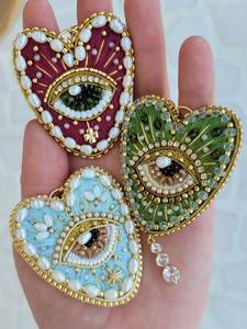 MD HANDICRAFTS Artistic Embroidery Beaded Brooch with Colorful Beads and Crystal Accents Vintage Handmade <b>Wedding</b> Brooch - Product Image 3