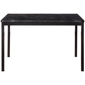 Black Faux Marble <b>Top</b> <b>Dining</b> <b>Table</b> Casual <b>Dining</b> Room Furniture with Metal Frame 1pc - Product Image 1
