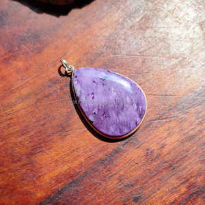 Pendentif en argent sterling 925 bijoux charoite pendentif fait à la main pendentif déclaration cadeaux pour un ami - Product Image 3