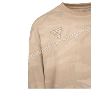 Sweat-shirt classique à col rond pour homme, personnalisé OEM, couleur unie, motif camouflage, hiver, décontracté, 100% coton, molleton, coupe ample - Product Image 3