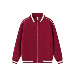 Premium Unisex Full Zip Bomber Jacket Rib Knit Collar Casual Fashion Outerwear Custom Plain Purple Zip Up Bomber Jacket - Product Image 6