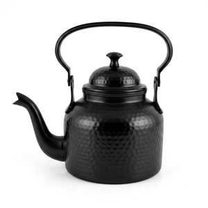 Trending 2026 Metal Tea Kettle With <b>Lid</b> And Braided Handle Black Hammered Finish Handmade Tea <b>Pot</b> On Sale - Product Image 4