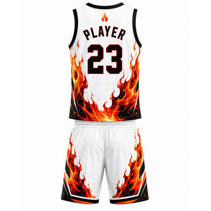 Ensemble d'uniformes de basketball personnalisés, vêtements d'équipe sur mesure avec impression par sublimation et tissu respirant - Product Image 3