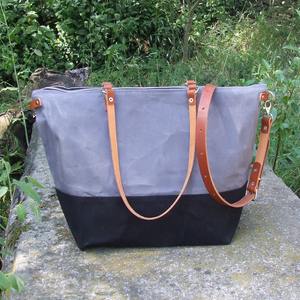 Bolso Tote de Lona y Cuero, Estilo Vintage, para Viajes, Trabajo, Compras, Bolso de Hombro, Gran Capacidad, Duradero, Bordado Abierto, LCTB-0046 - Product Image 3