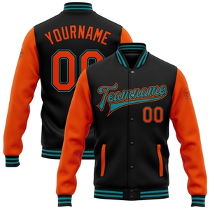 เสื้อแจ็คเก็ตวาร์ซิตี้แบบทูโทนสีส้มเท็กซัส-ดำ ยี่ห้อ OMMIZ INDUSTRY ผลิตตามสั่ง ขายส่งโดยตรง - Product Image 6