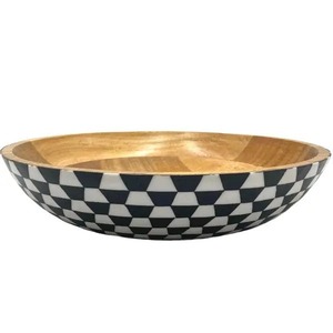 Increíble Tazón de Madera Pintado a Mano y Diseñado a Medida para Ensaladas, Plato para Servir y Almacenar, de la India, con el Mejor Descuento, Ideal para Exhibición en Bodas - Product Image 4