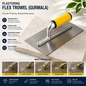 Espátula Profesional para Enlucido Gurmala con Mango de Goma y Base de Acero para Acabado de Paredes y Pisos de Cemento y Mortero, Trabajos de Albañilería - Product Image 4