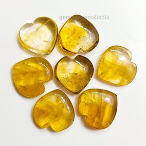 Cuentas de Citrino Natural Talladas en Forma de Corazón de 21mm, Cuentas Sueltas de Citrino en Forma de Corazón para la Fabricación de Joyería - Product Image 4