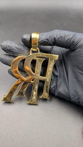 925 Sterling <b>Silver</b> Customized <b>Initial</b> <b>Pendant</b> VVS Moissanite Diamond Double R Rapper Hip Hop Logo <b>Pendant</b> - Product Image 5