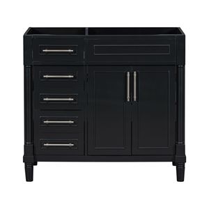 Solid Wood 36-Inch Bathroom Vanity Freestanding Storage Cabinet with 2 Drawers & Tipout Drawer Sink Vanishing Product Category - Product Image 5