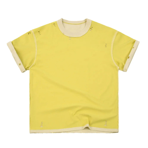 T-shirt tricoté vintage américain effet vieilli 240g réversible 100% coton manches courtes écologique anti-boulochage - Product Image 3