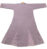 Abaya unie faite à la main pour femme, manches longues, col en V, ornée de sequins, coupe ample et évasée, respirante, style Moyen-Orient