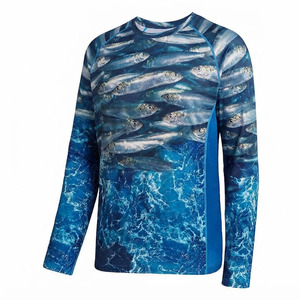 Chemise de pêche personnalisée OEM 100% polyester à manches longues, sublimation, séchage rapide, respirante, légère, vêtements d'extérieur, prix bas - Product Image 4