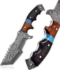 Couteau de chasse Bowie en acier Damas fait main de qualité supérieure, taille personnalisée, avec poignée confortable, couteau à dépecer - Product Image 2