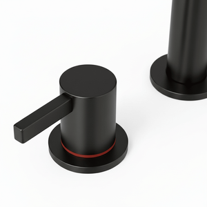 Robinet de lavabo noir mat de 8 pouces à double poignée, design 3 trous avec bec orientable à 360 degrés, robinet de lavabo avec siphon escamotable - Product Image 6