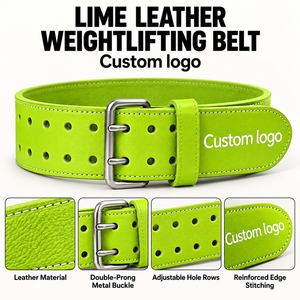Private Label Leather Gym Powerlifting <b>Belt</b> Double Prong Buckle Adjustable Waist Support Wholesale OEM Manufacturer Gym OEM <b>Men</b> - Product Image 6