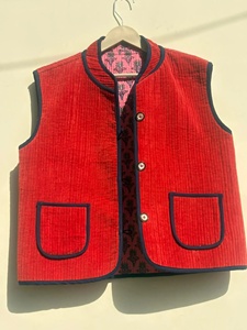 Embroidered Beaded Floral Suzani <b>Velvet</b> Vest Turkish Waistcoat Boho Cropped Top Winter Sleeveless <b>Jacket</b> Unisex - Product Image 1