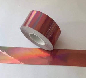 <b>Multi</b>-Purpose Holographic Rainbow Reflective Tape Fluorescent Orange Self-Adhesive Iridescent for Decoration Crafting Packaging - Product Image 3