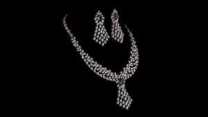 Ensemble de collier en argent S925 avec diamant de laboratoire de créateur, taille brillant rond |   Bijoux de mariage et de fête de luxe certifiés IGI - Product Image 2